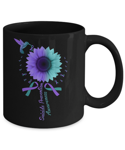 Hummingbird Sunflower Suicide Prevention Awareness Mug-Coffee Mug-11oz Mug-Black