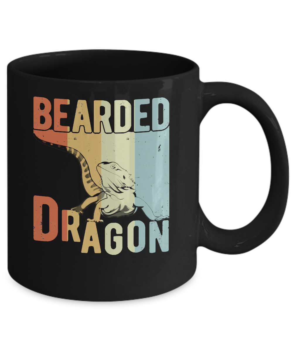 Vintage Retro Bearded Dragon Mug-Coffee Mug-11oz Mug-Black