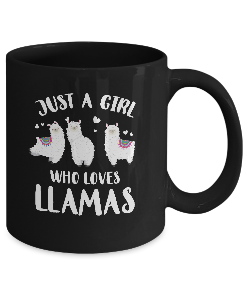 Just A Girl Who Loves Llamas Mug-Coffee Mug-11oz Mug-Black
