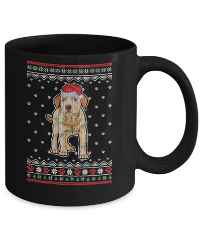 Labrador Christmas Ugly Sweater Lights Dog Xmas Gift Mug-Coffee Mug-11oz Mug-Black