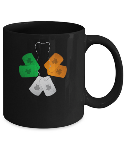Shamrock Dogtag Soldier Army St Patrick's Day Mug-Coffee Mug-11oz Mug-Black