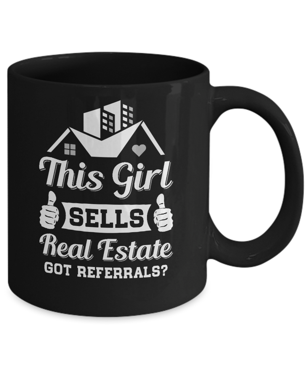 This Girl Sells Real Estate Mug-Coffee Mug-11oz Mug-Black