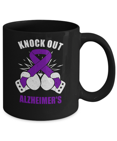 Boxing Knock Out Alzheimer's Awareness Support Mug-Coffee Mug-11oz Mug-Black