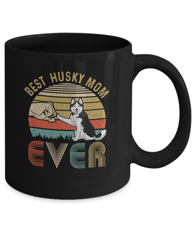 Vintage Best Husky Mom Ever Bump Fit Funny Mom Gifts Mug-Coffee Mug-11oz Mug-Black