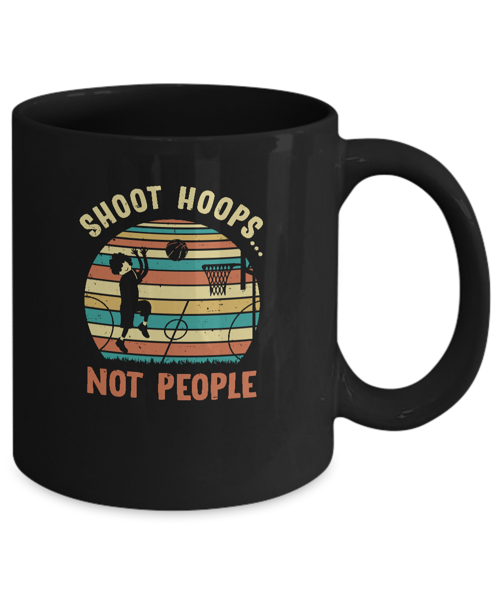 Shoot Hoops Not People vintage retro sunset Mug-Coffee Mug-11oz Mug-Black