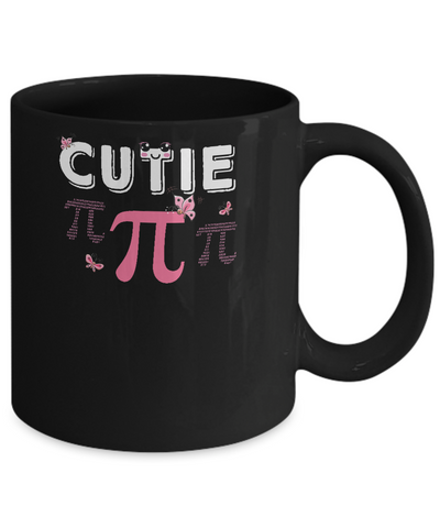 Cutie Pi Cute Math Pun Happy Pi Day Mug-Coffee Mug-11oz Mug-Black
