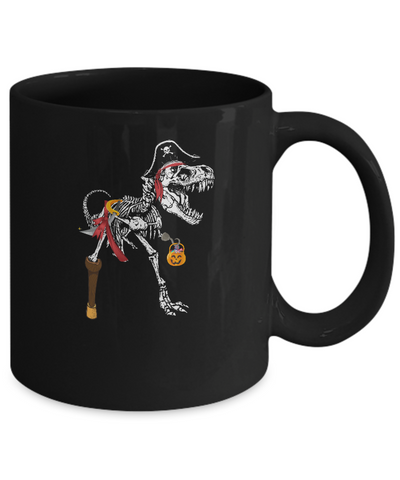 Dinosaurs T-Rex Skeleton Pirate Halloween Saurus For Kids Mug-Coffee Mug-11oz Mug-Black
