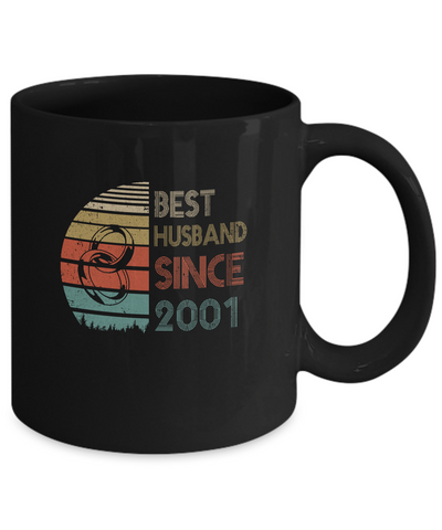 20th Wedding Anniversary Gifts Best Husband Since 2001 Mug-Coffee Mug-11oz Mug-Black