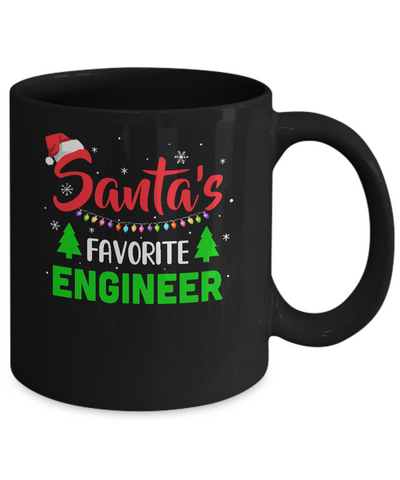 Santa's Favorite Engineer Funny Christmas Xmas Gifts Mug-Coffee Mug-11oz Mug-Black