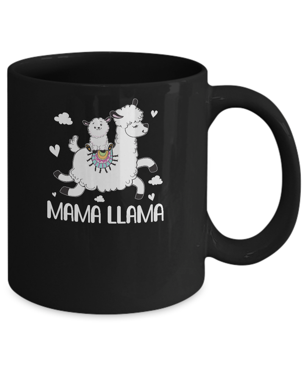 Mama Llama Cute Mother's Day Gift For Mom Mug-Coffee Mug-11oz Mug-Black