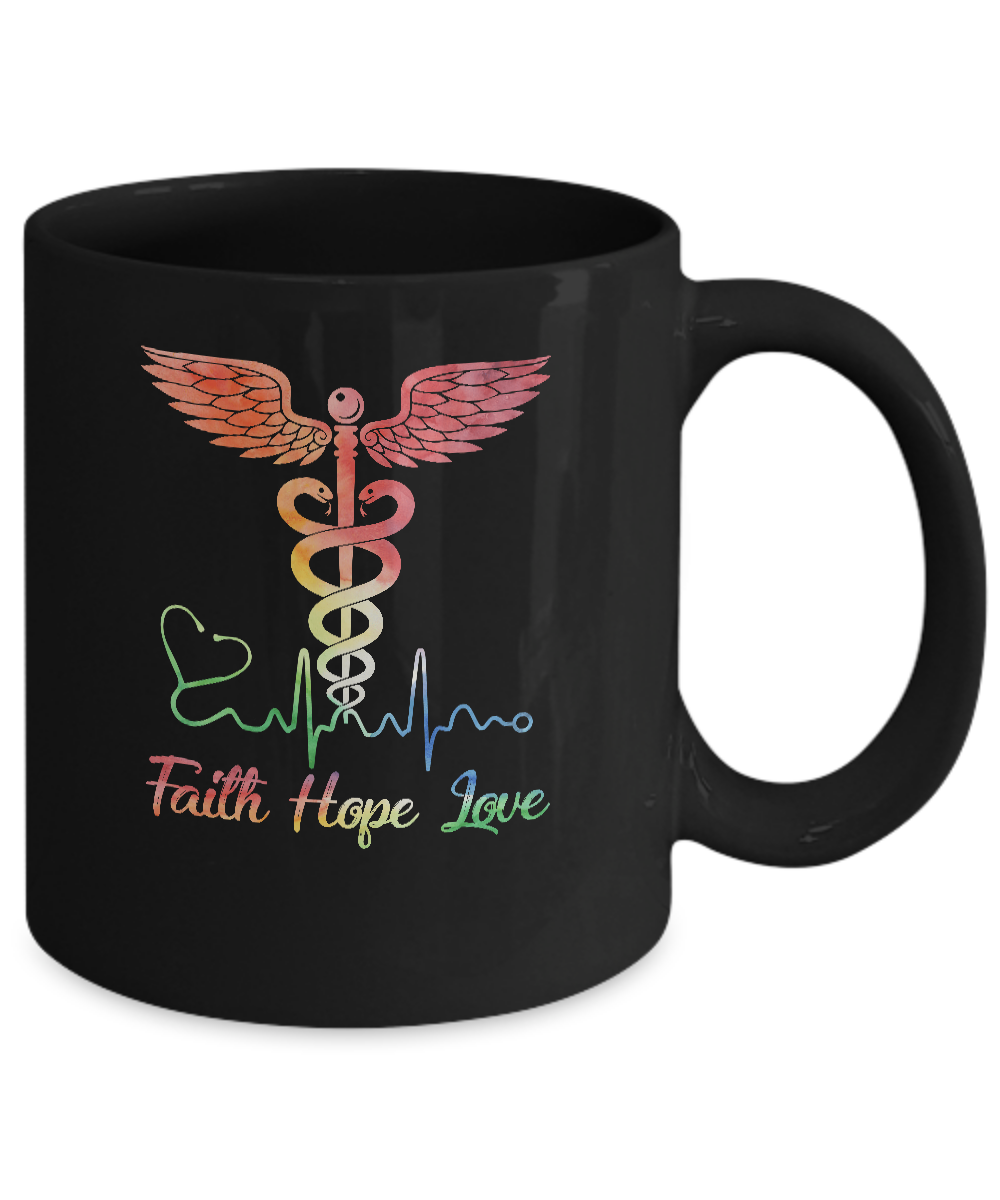 Faith Hope Love Nurse Medical Assistant Quarantine Mug-Coffee Mug-11oz Mug-Black