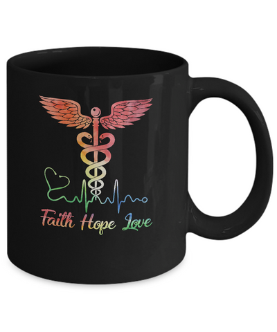 Faith Hope Love Nurse Medical Assistant Quarantine Mug-Coffee Mug-11oz Mug-Black