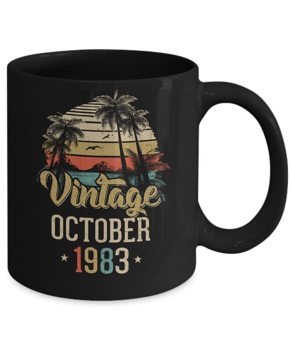 Retro Classic Vintage October 1983 38th Birthday Gift Mug-Coffee Mug-11oz Mug-Black