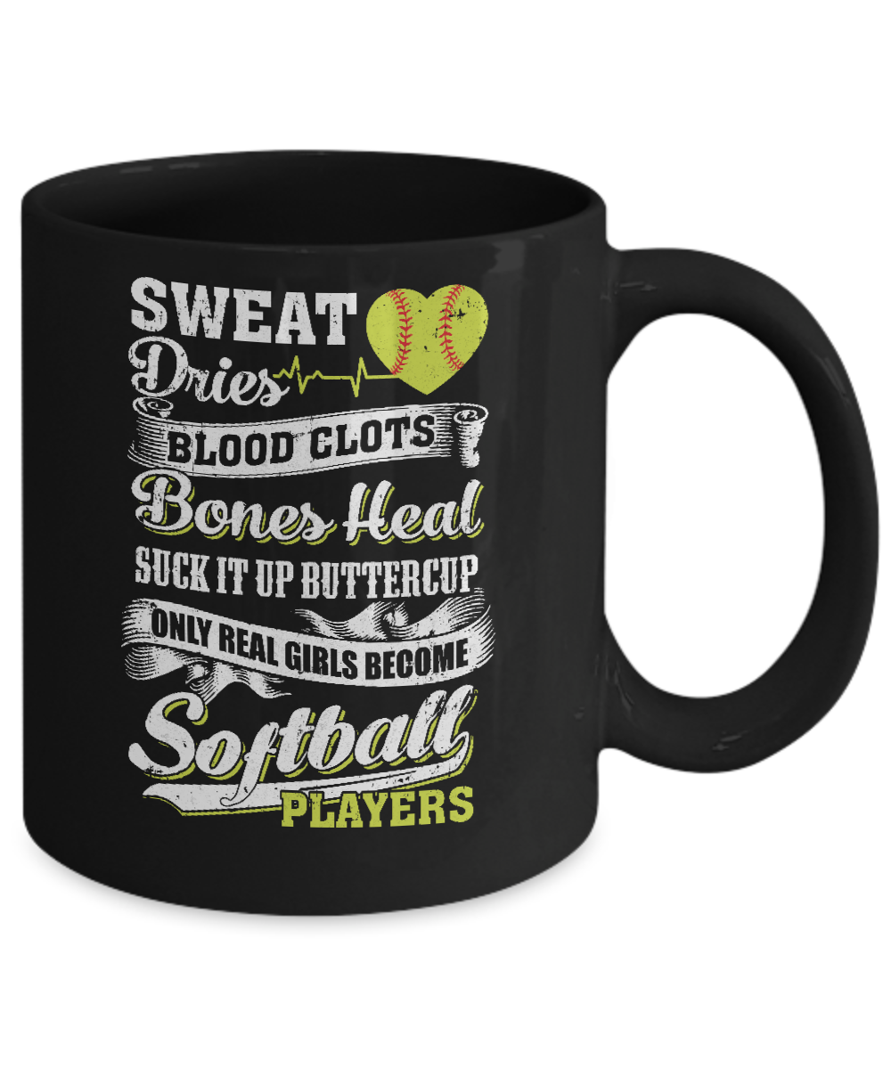 Real Girls Become Softball Players Mug-Coffee Mug-11oz Mug-Black