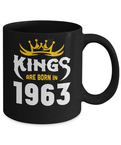 Kings Are Born In 1963 Birthday Gift-Coffee Mug-11oz Mug-Black