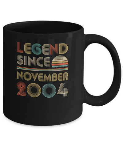 Legend Since November 2004 Vintage 17th Birthday Gifts Mug-Coffee Mug-11oz Mug-Black