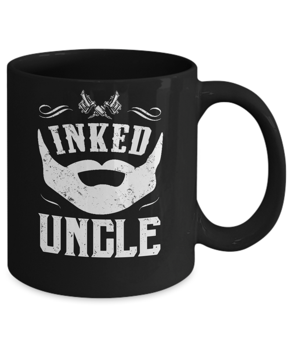 Inked Uncle Bearded Man Tattooed Tattoos Mug-Coffee Mug-11oz Mug-Black