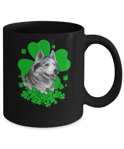 Siberian Husky St. Patrick's Day Clovers Mug-Coffee Mug-11oz Mug-Black