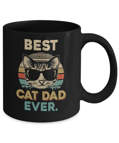 Vintage Best Cat Dad Ever Cat Daddy Father Mug-Coffee Mug-11oz Mug-Black