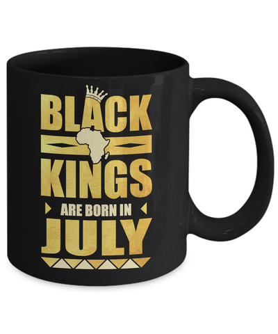 Black Kings Are Born In July Birthday Mug-Coffee Mug-11oz Mug-Black