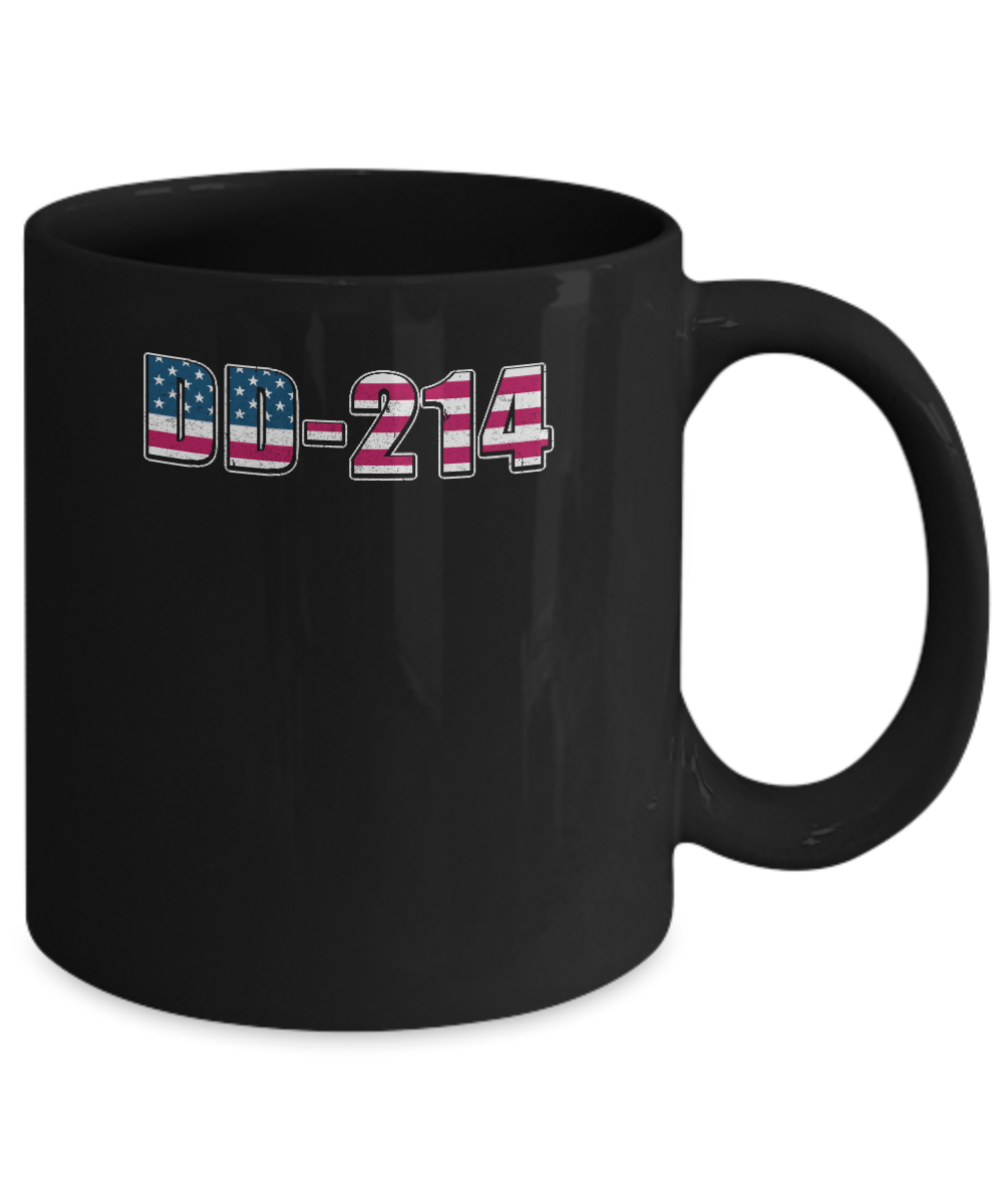 Proud DD-214 Alumni Vintage American US Veteran Mug-Coffee Mug-11oz Mug-Black