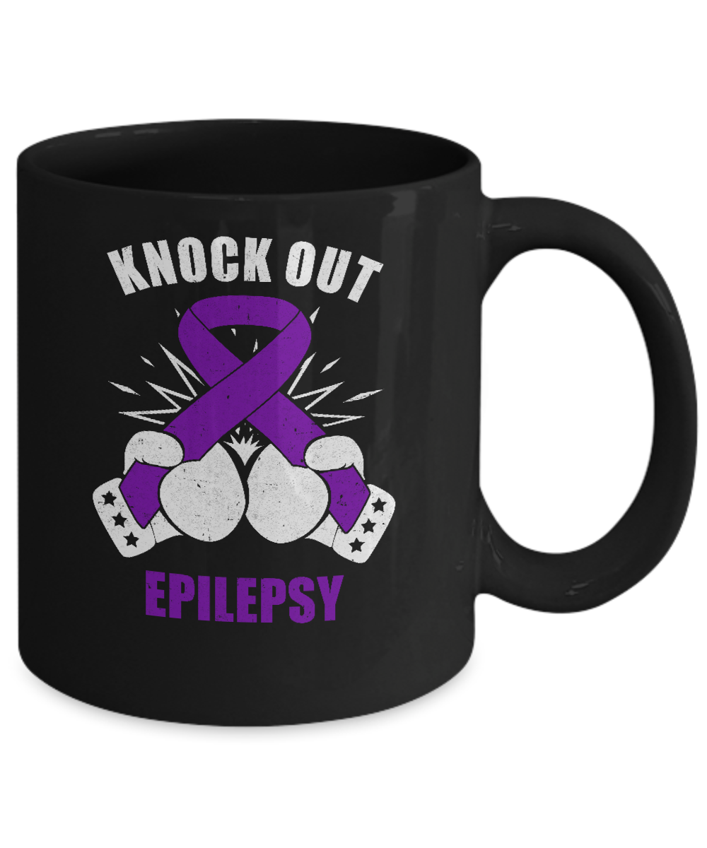 Boxing knock out Epilepsy Awareness Support Mug-Coffee Mug-11oz Mug-Black