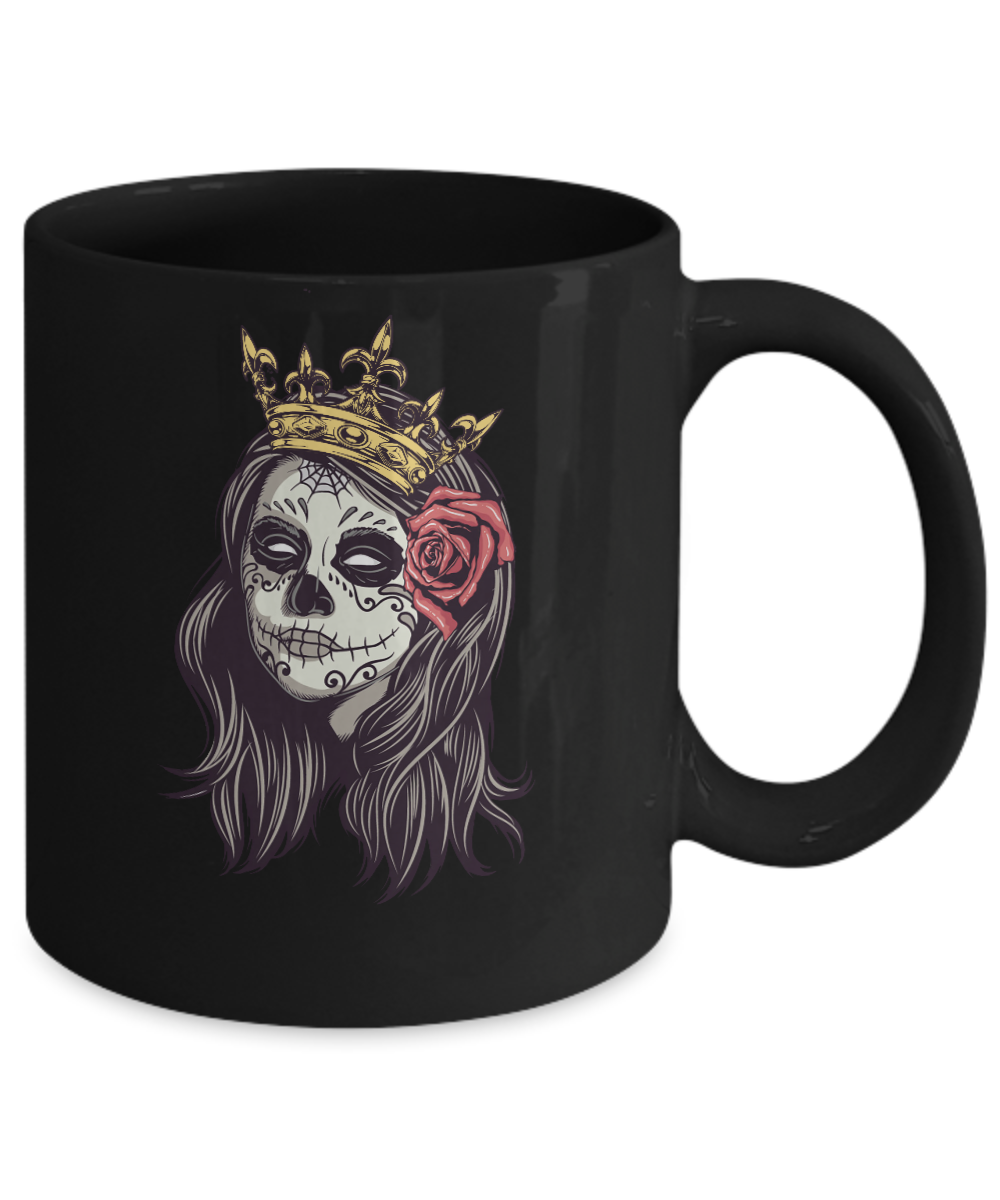 Halloween Queen Tattoos Costume Skeleton Mug-Coffee Mug-11oz Mug-Black