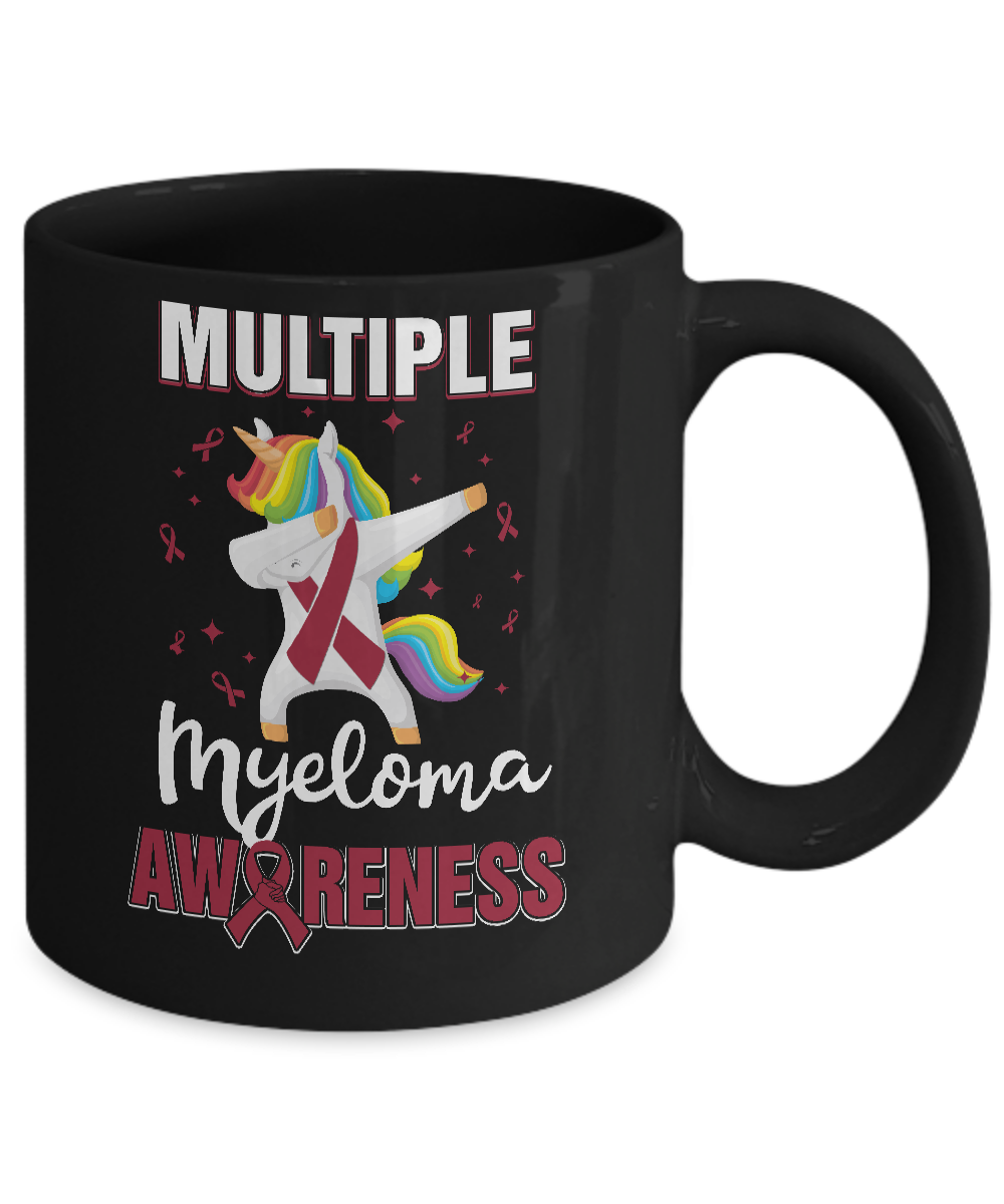 Inspirational Multiple Myeloma Awareness Unicorn Support Mug-Coffee Mug-11oz Mug-Black