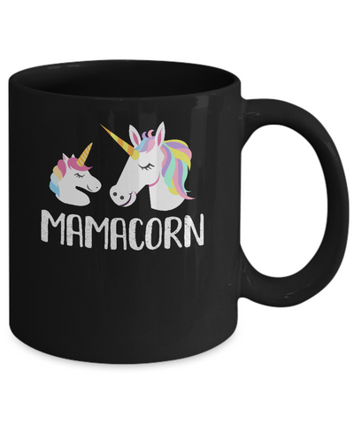 Mamacorn Unicorn Mom And Baby Mothers Day Mug-Coffee Mug-11oz Mug-Black