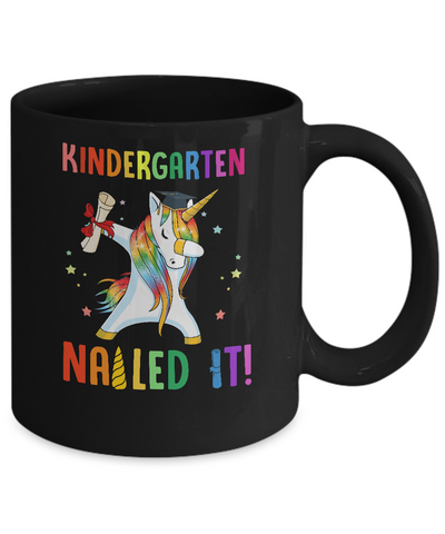 Dabbing Kindergarten Unicorn Nailed It Graduation Class Of 2021 Youth Mug-Coffee Mug-11oz Mug-Black