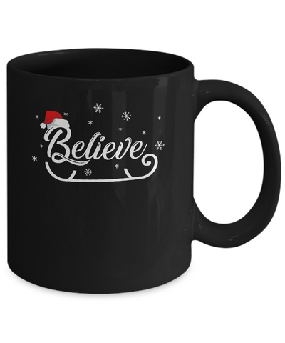 Christmas Santa Believe Xmas Christmas Holiday Funny Gift Mug-Coffee Mug-11oz Mug-Black