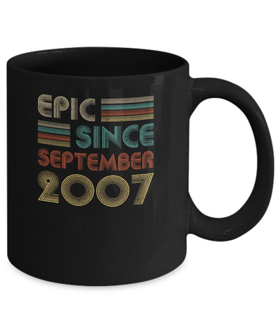 Epic Since September 2007 14th Birthday Gift 14 Yrs Old Mug-Coffee Mug-11oz Mug-Black