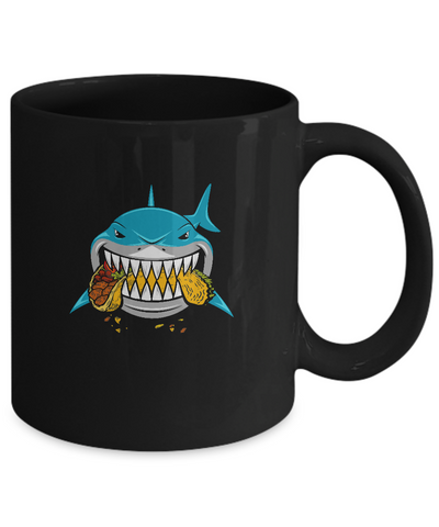 Shark Eating Taco Food Lover Gift Mug-Coffee Mug-11oz Mug-Black