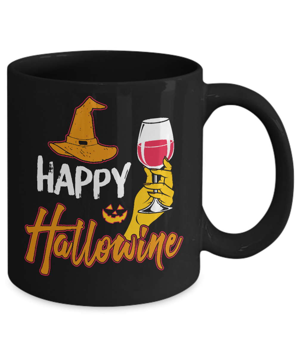 Halloween Happy Hallowine For Wine Lover Mug-Coffee Mug-11oz Mug-Black