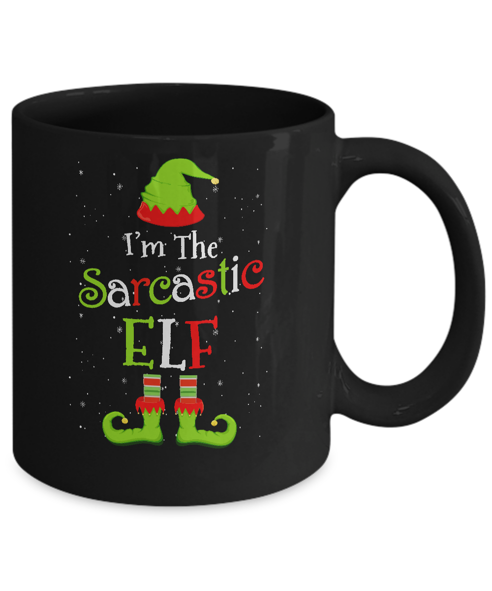 I'm The Sarcastic Elf Family Matching Funny Christmas Group Gift Mug-Coffee Mug-11oz Mug-Black