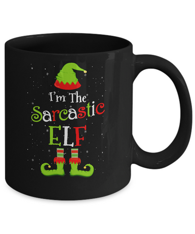I'm The Sarcastic Elf Family Matching Funny Christmas Group Gift Mug-Coffee Mug-11oz Mug-Black