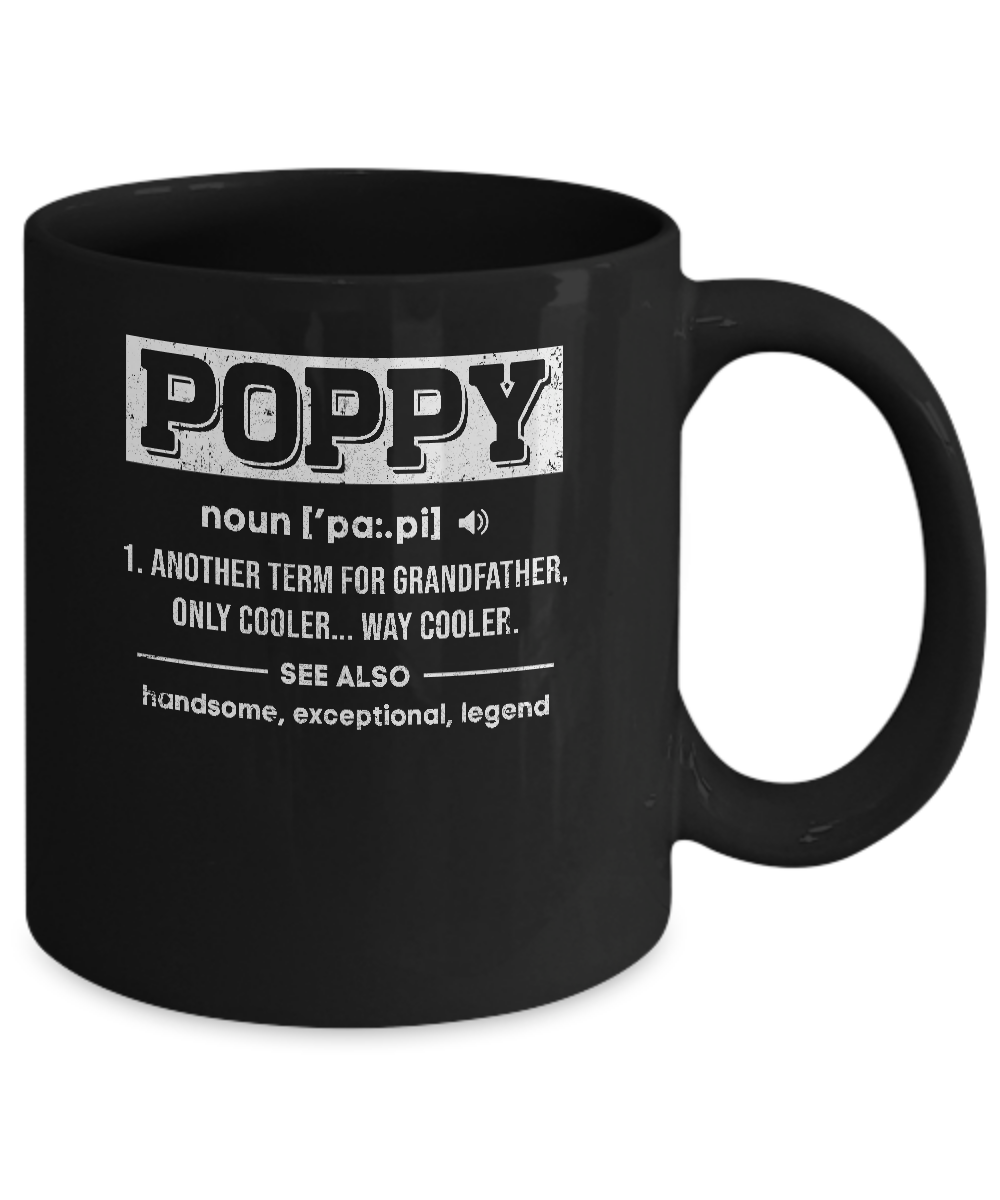 Poppy Gifts Grandpa Definition Fathers Day Mug-Coffee Mug-11oz Mug-Black