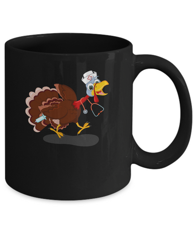 Nurse Turkey Funny Thanksgiving Day Mug-Coffee Mug-11oz Mug-Black