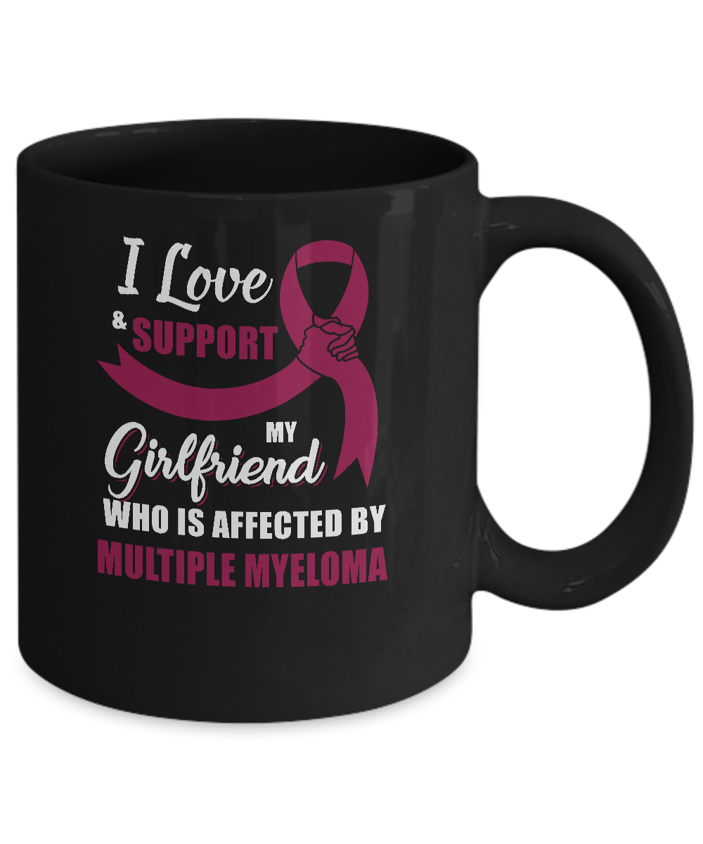 Multiple Myeloma Awareness Support Burgundy Girlfriend Boyfriend Mug-Coffee Mug-11oz Mug-Black