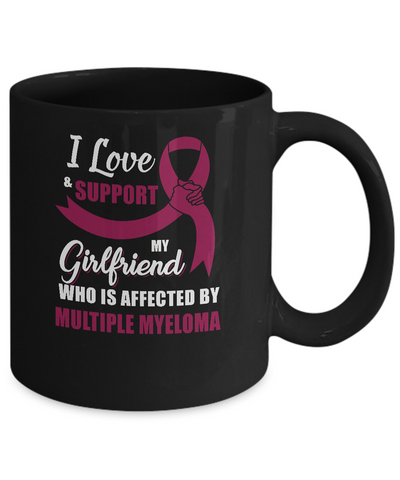 Multiple Myeloma Awareness Support Burgundy Girlfriend Boyfriend Mug-Coffee Mug-11oz Mug-Black