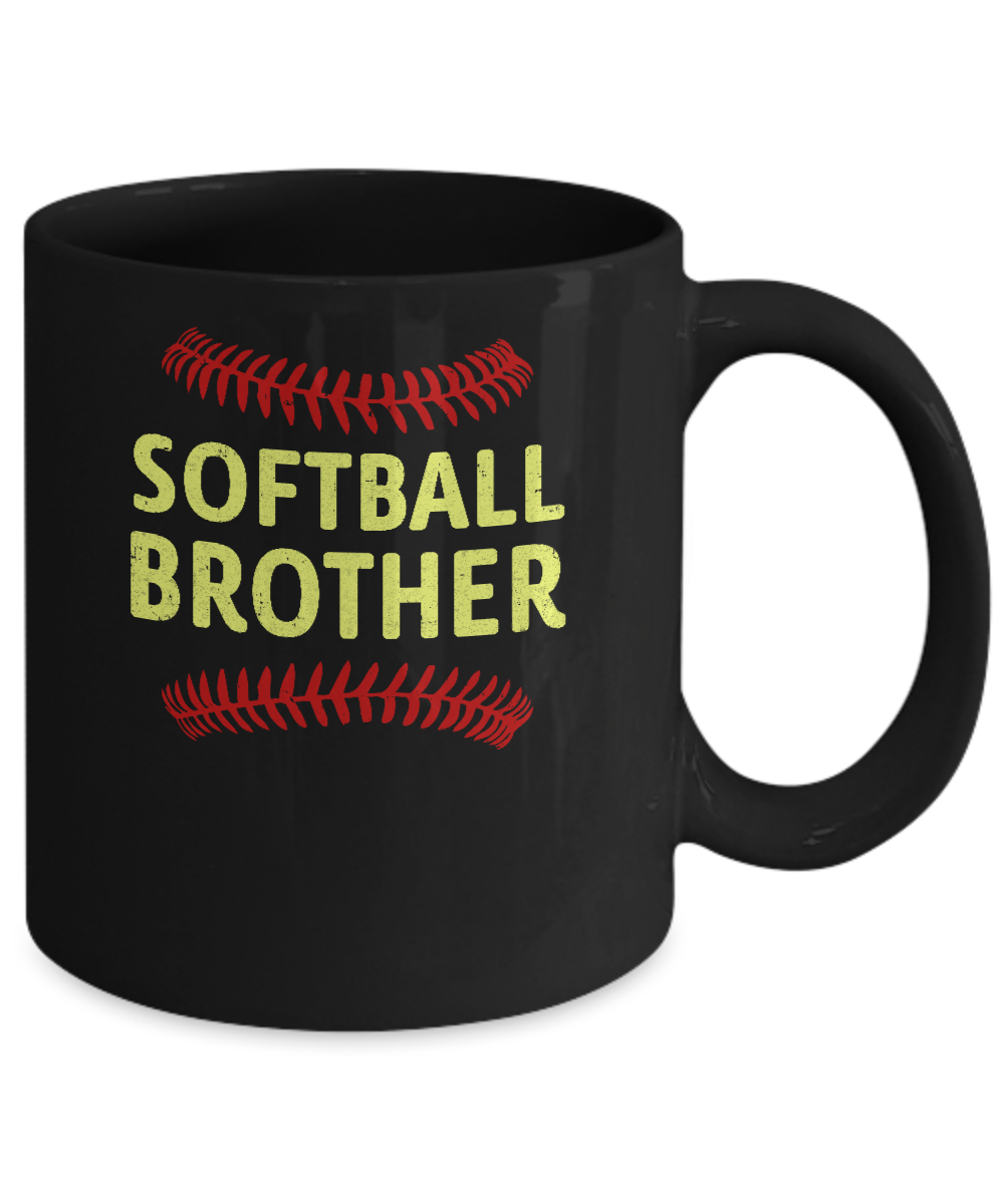 Softball Brother Mug-Coffee Mug-11oz Mug-Black