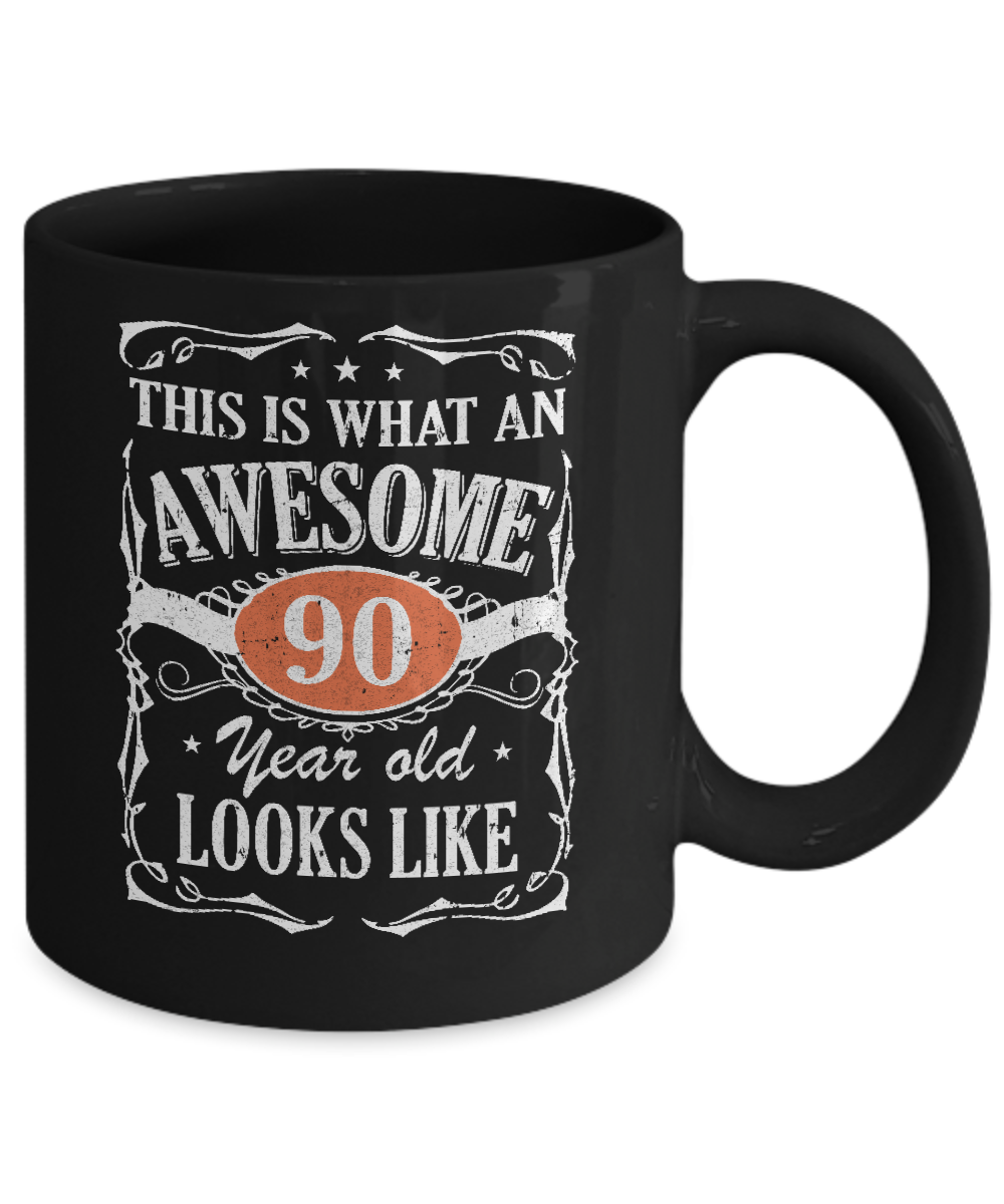 Vintage This Is What An Awesome 90 Year Old 1931 Birthday Mug-Coffee Mug-11oz Mug-Black