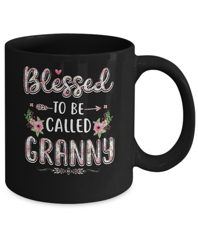 Funny Grandma Gifts Blessed To Be Called Granny Mug-Coffee Mug-11oz Mug-Black