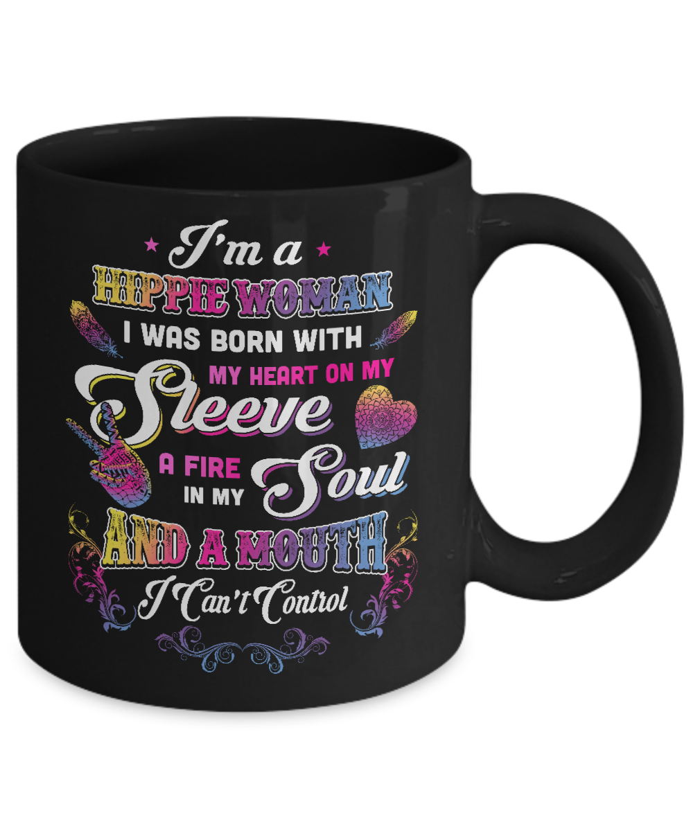 I'm A Hippie Woman I Was Born With My Heart-Coffee Mug-11oz Mug-Black