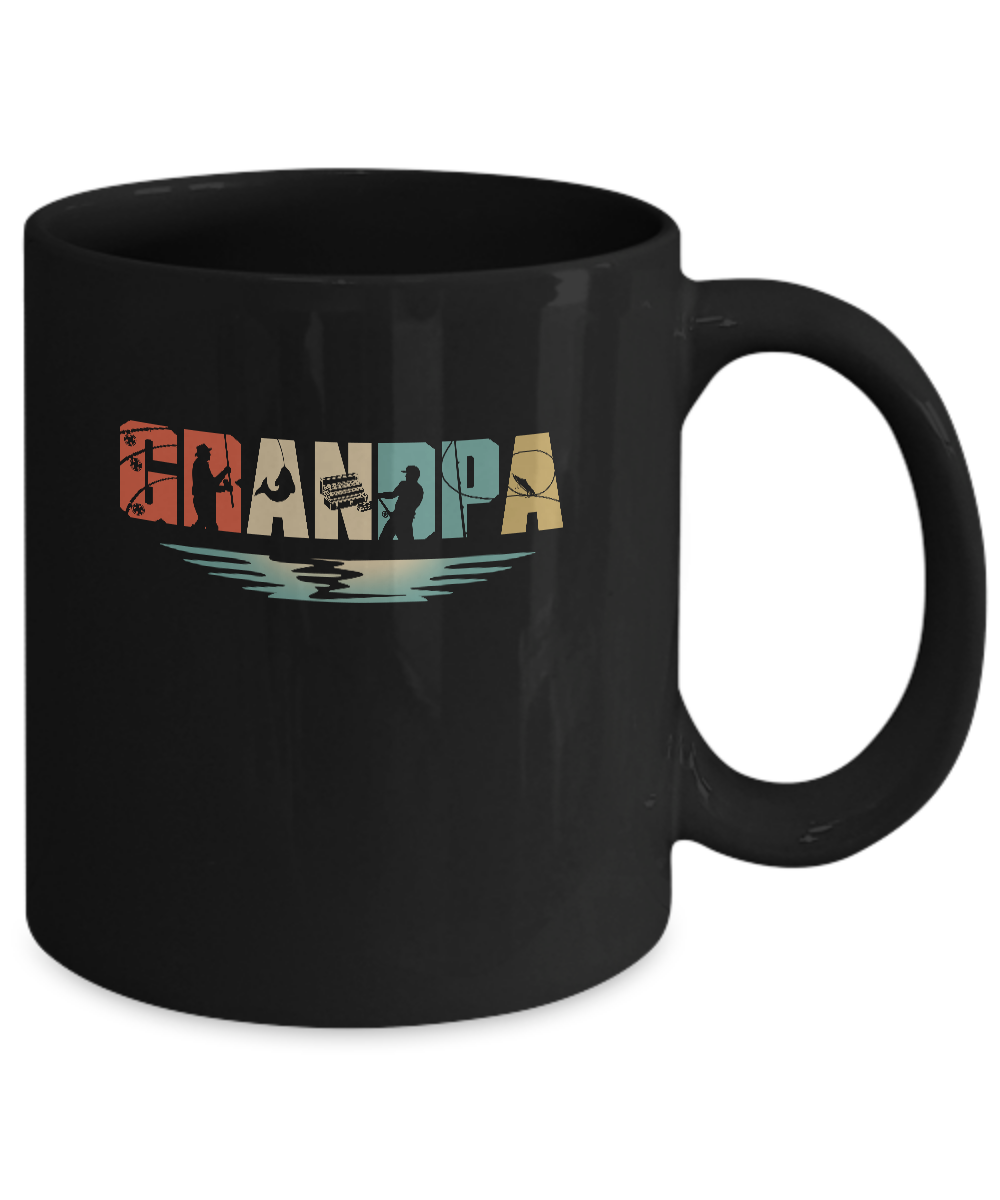 Vintage Fishing Grandpa Father's Day Gift Mug-Coffee Mug-11oz Mug-Black