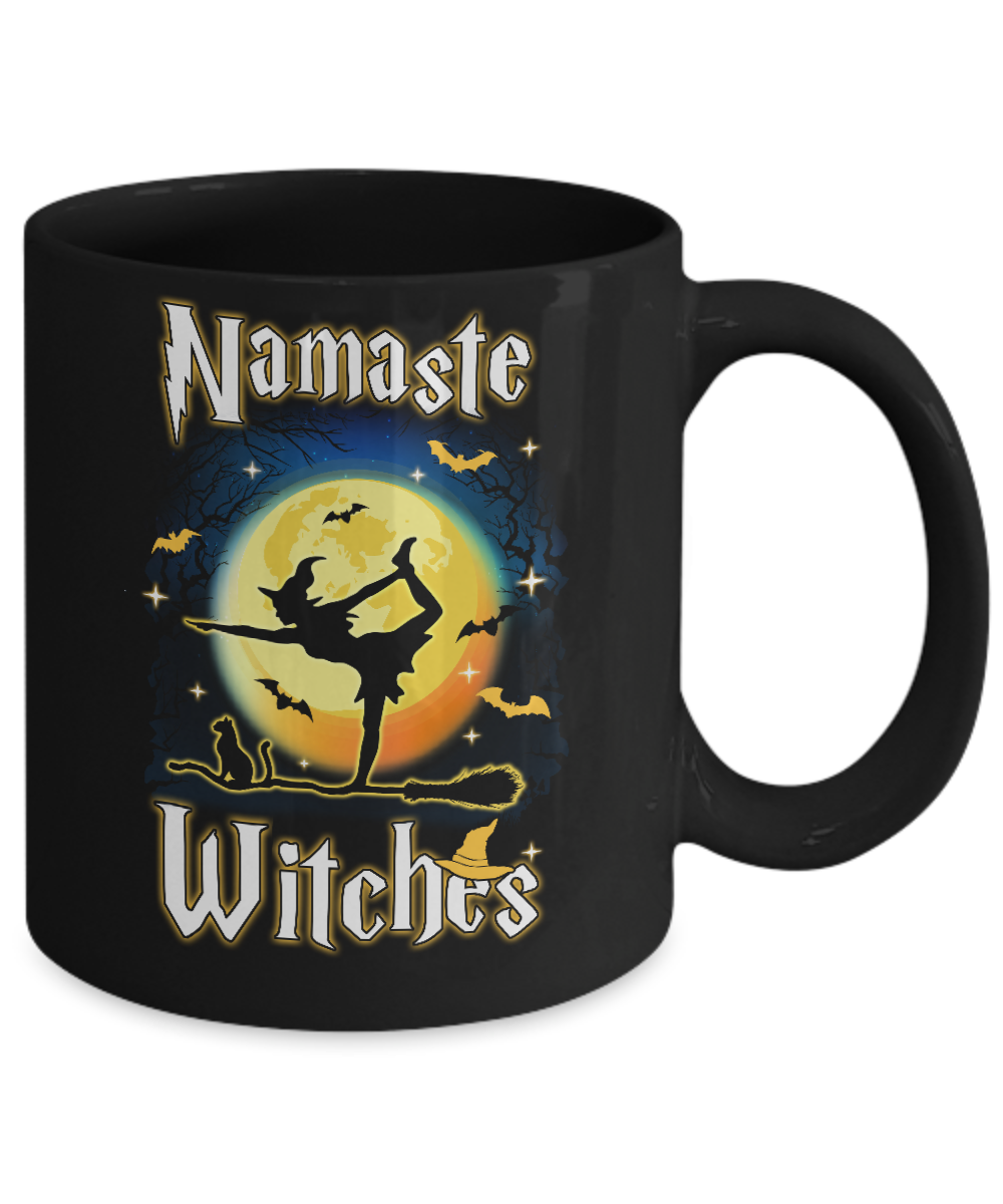 Namaste Witches Yoga Halloween Mug-Coffee Mug-11oz Mug-Black
