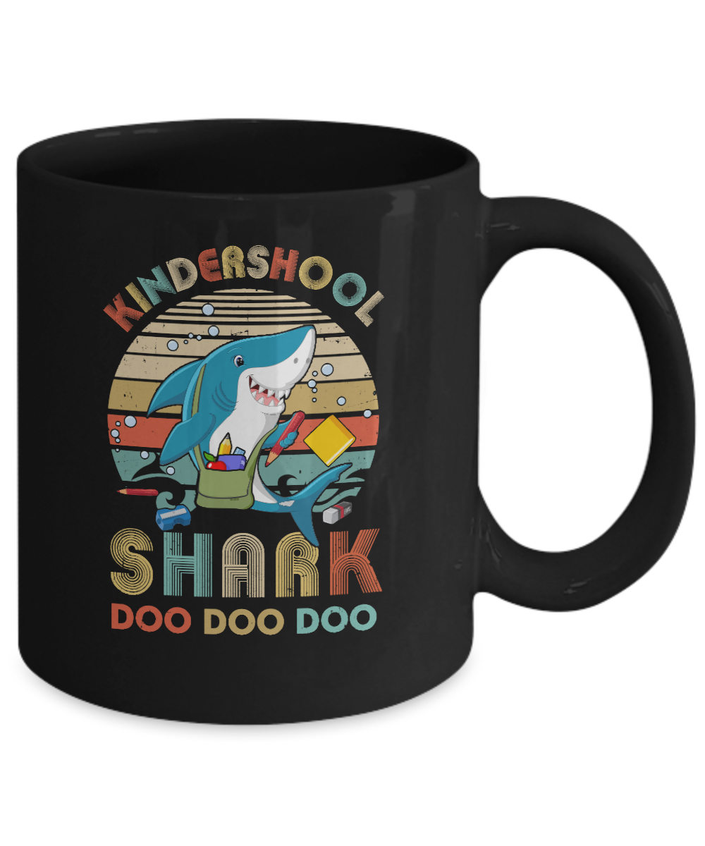 Kindergarten Shark Doo Doo Doo Funny Back To School Mug-Coffee Mug-11oz Mug-Black