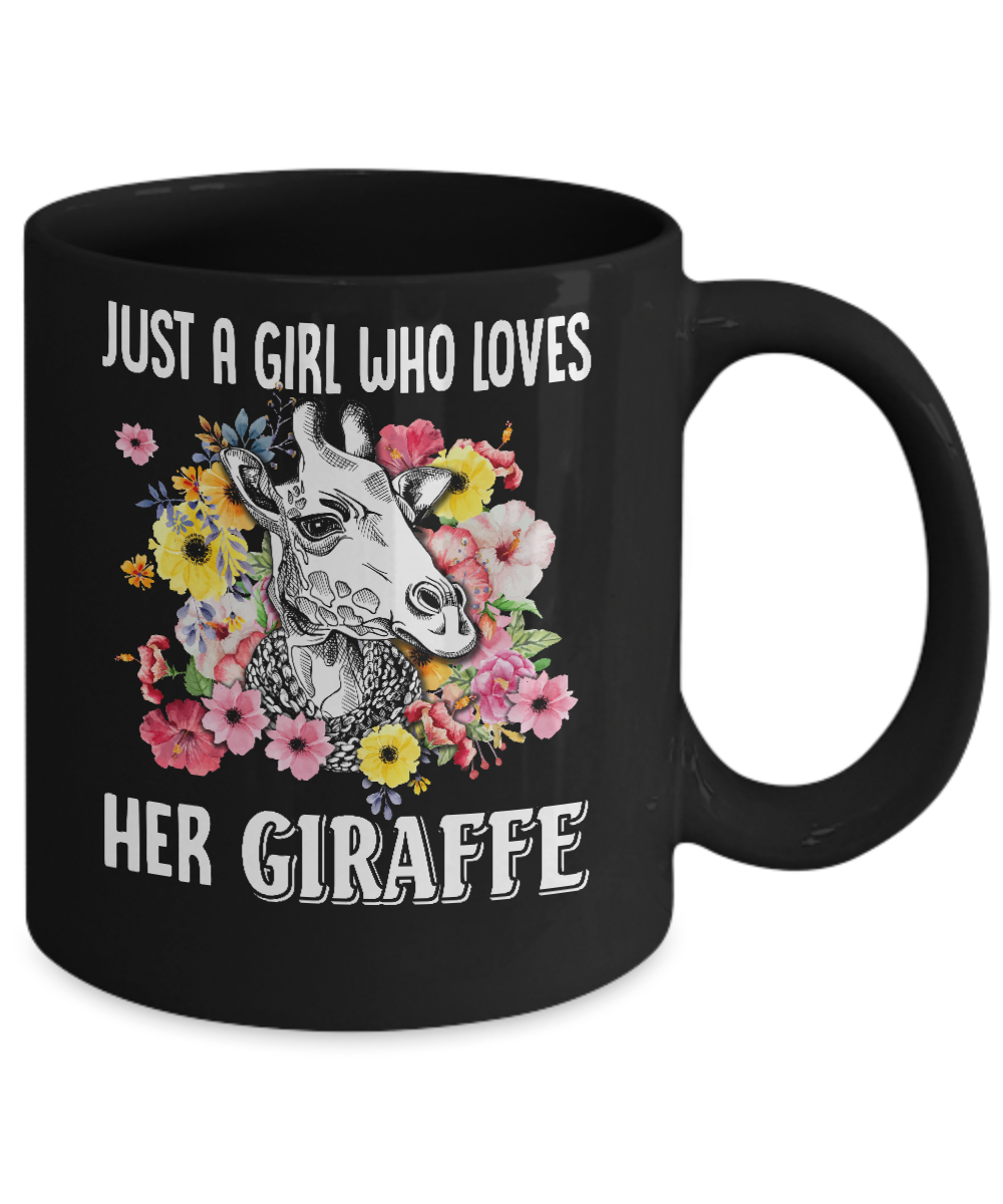 Just A Girl Who Loves Her Giraffe Mug-Coffee Mug-11oz Mug-Black