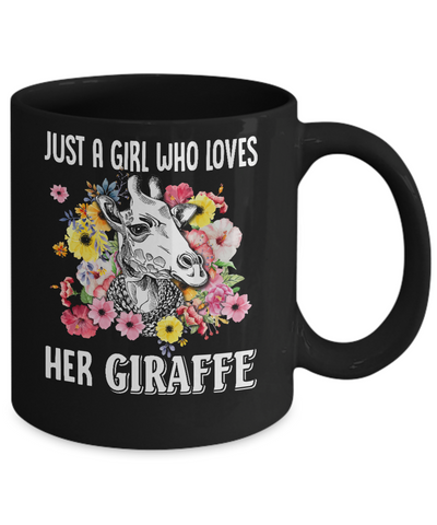 Just A Girl Who Loves Her Giraffe Mug-Coffee Mug-11oz Mug-Black