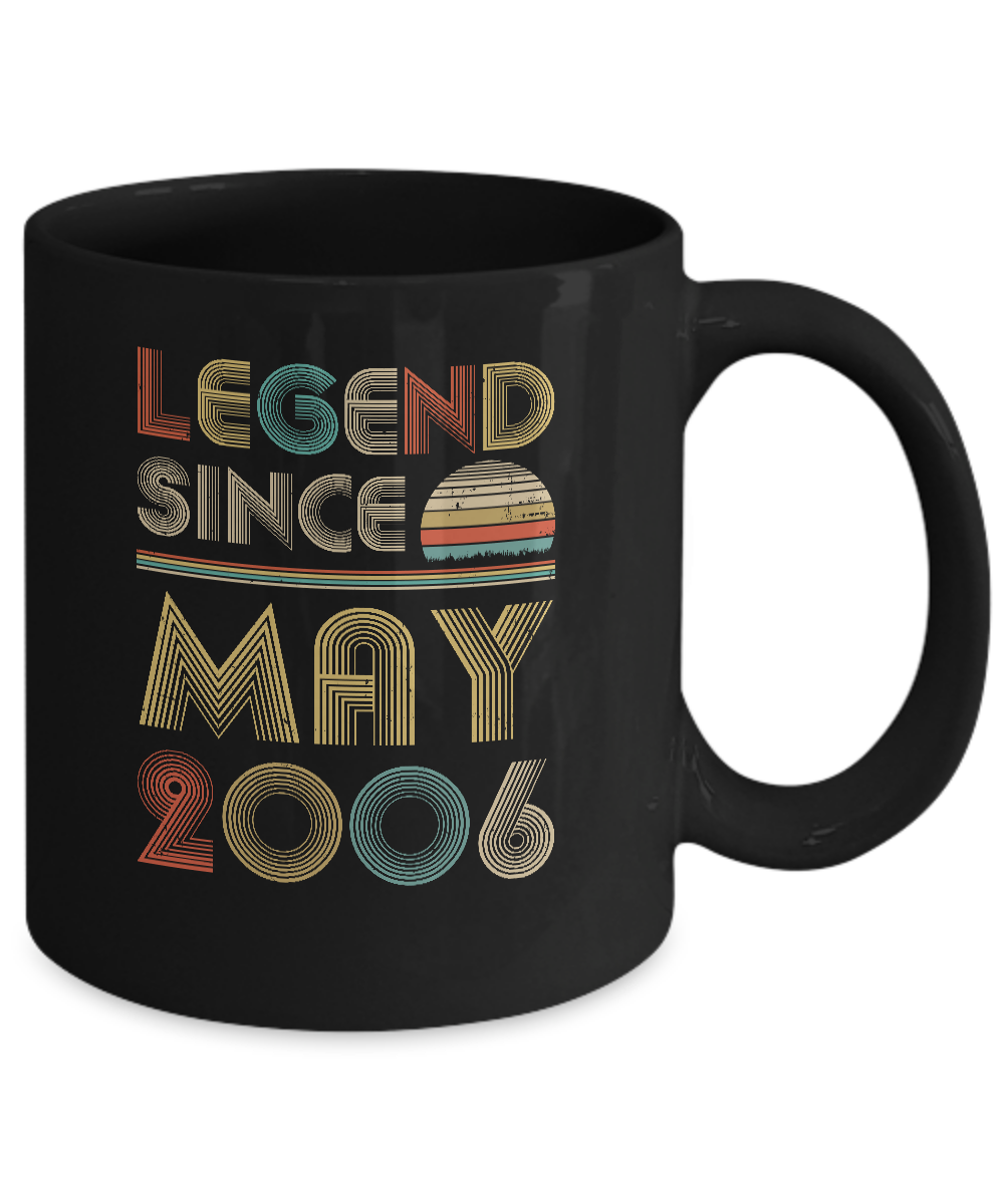 Legend Since May 2006 Vintage 15th Birthday Gifts Mug-Coffee Mug-11oz Mug-Black